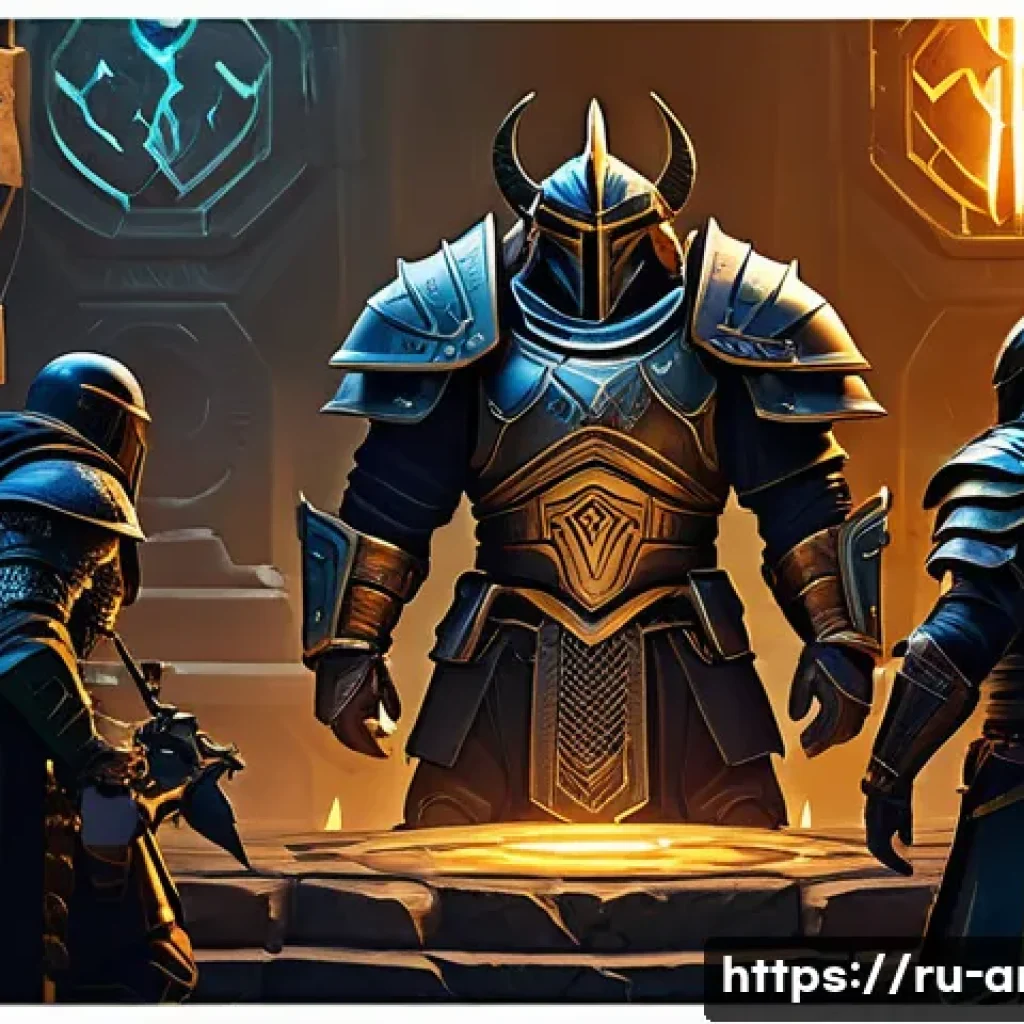 아레스 레이드 가이드 - A detailed fantasy raid scene featuring a diverse team of adventurers preparing their gear before fa...