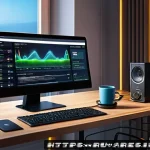 Home 20 아레스 접속 불가 문제 해결법 - A detailed digital illustration of a modern home office setup in a typical Russian apartment, featur...