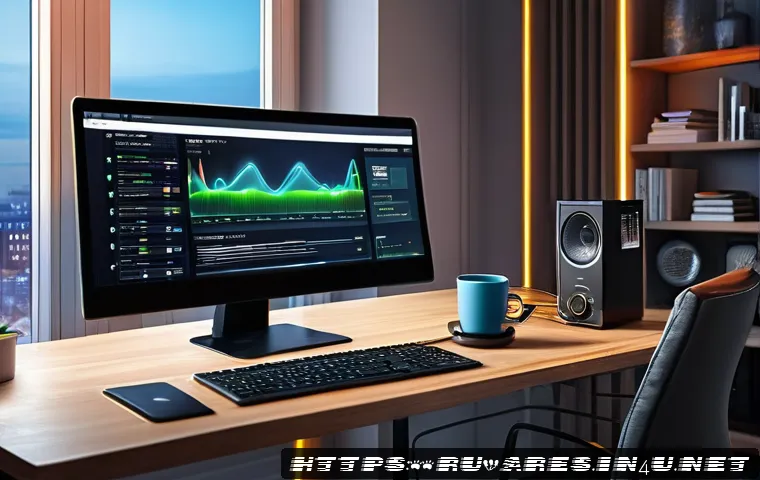 아레스 접속 불가 문제 해결법 - A detailed digital illustration of a modern home office setup in a typical Russian apartment, featur...