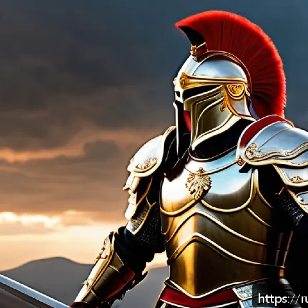 아레스 캐릭터 커스터마이징 - Ares as a classical ancient warrior standing heroically on a battlefield at dusk, wearing detailed r...